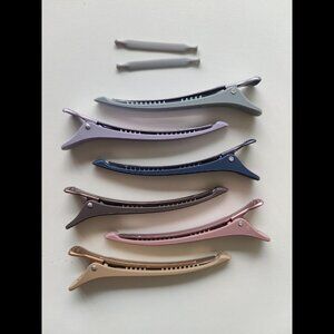 New 6PCS Professional Hair Clips, Anti-Slip Duckbill Clips for Styling & Cutting